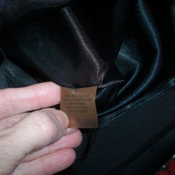 Elie Tahari silk blouse, Black, Size Small Lined Halter Top Zip Back Gathered - Picture 7 of 8